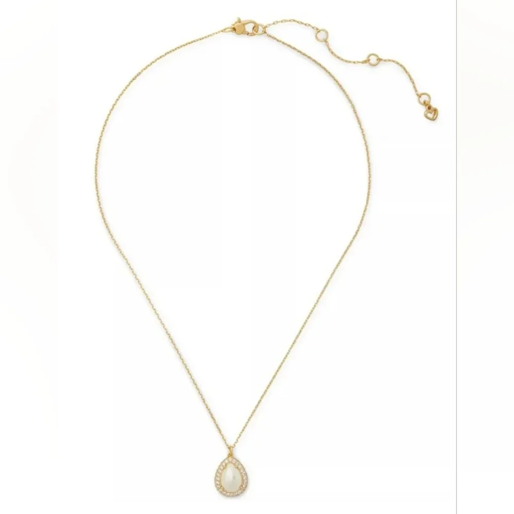 Kate Spade New Yor Pavé Halo Gold Plated Metal Mini Pearl Pendant Necklace